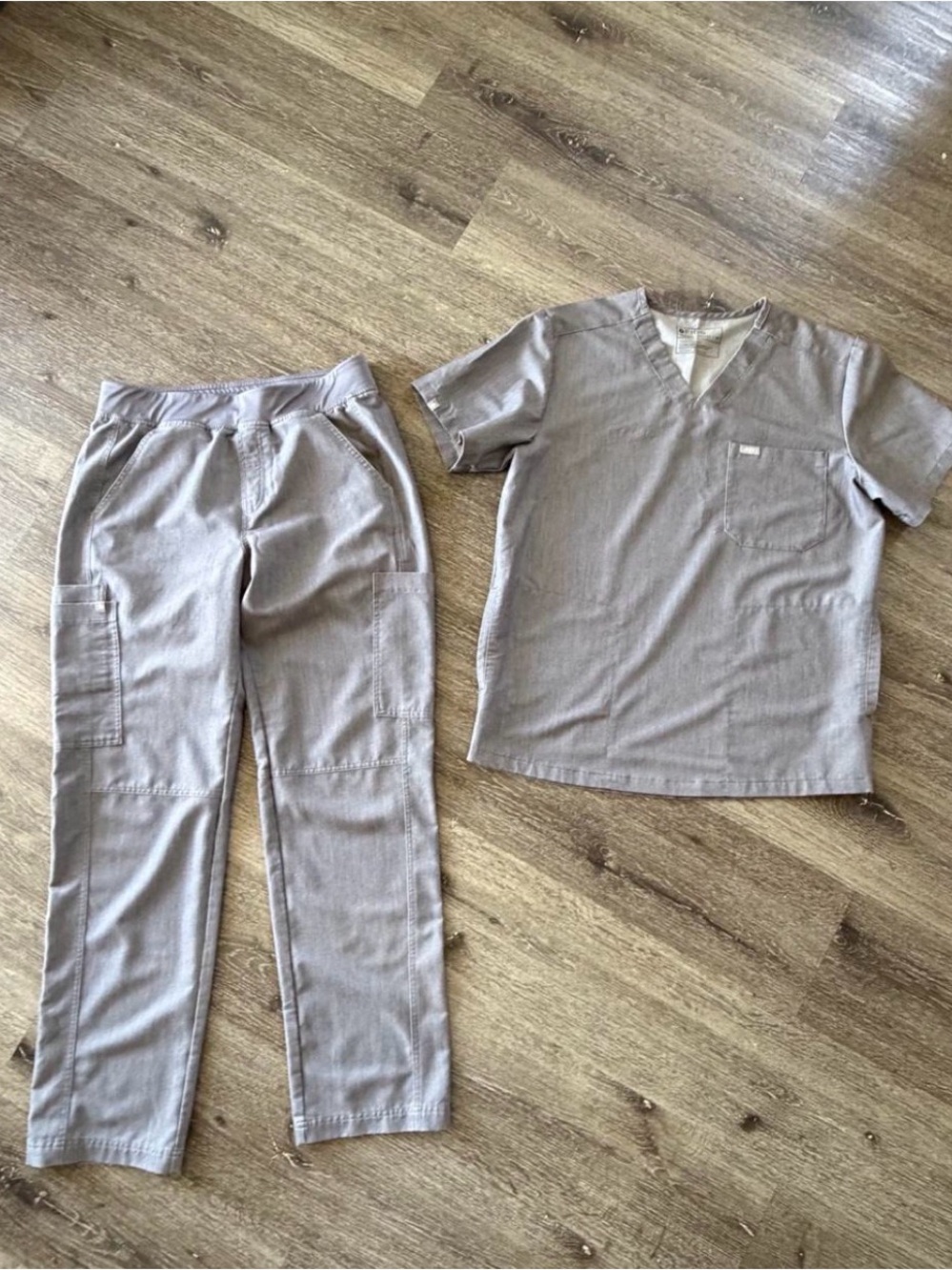 Gray Pajama Set - Short Sleeve Top & Pants
